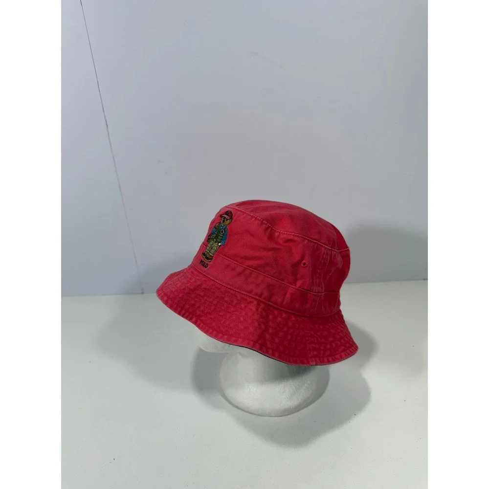 Polo Ralph Lauren Red‎ Polo Bear Cotton Bucket Hat SM 58cm Navy Underbrim